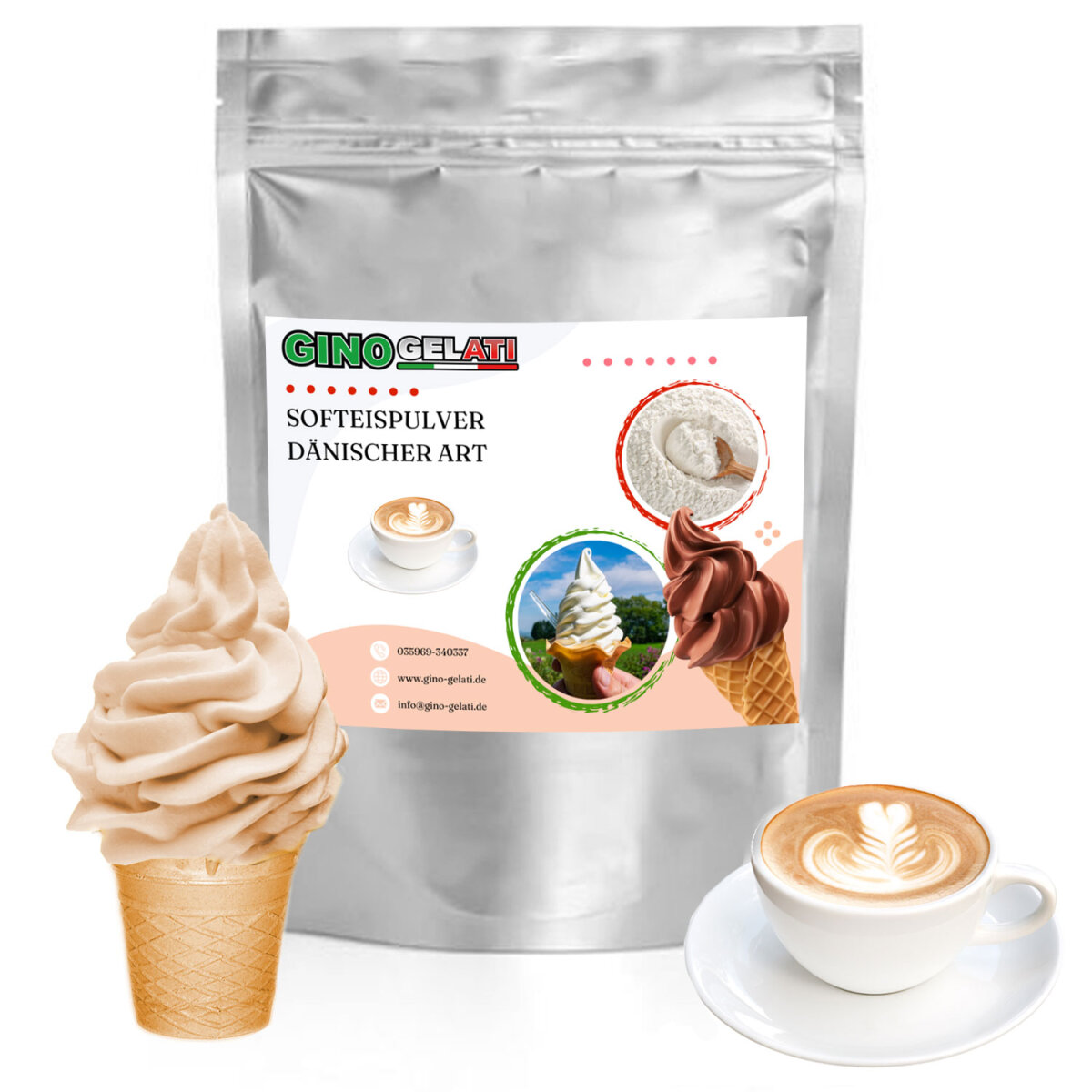 Cappuccino Dänisches Softeis Pulver