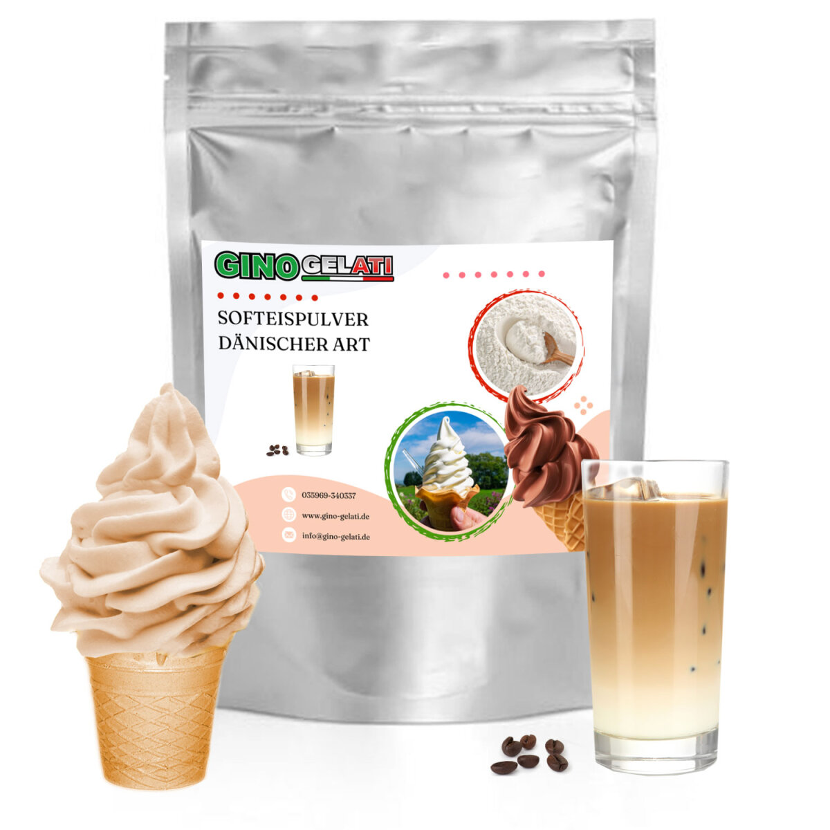 Eiskaffee Dänisches Softeis Pulver