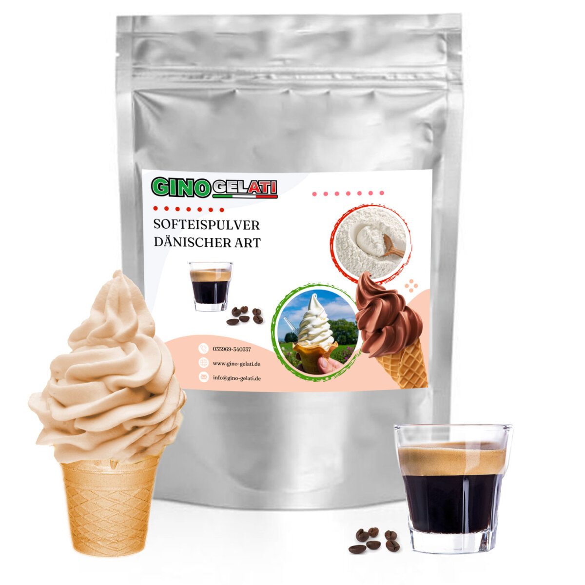 Espresso Dänisches Softeis Pulver